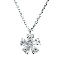 Collier aus 750 Gold Weißgold 6 Diamanten 0,33ct TW-SI L:45cm