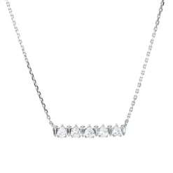 Collier aus 750 Gold Weißgold 11 Diamanten 0,53ct TW-SI L:45cm