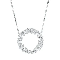 Collier aus 750 Gold Weißgold 33 Diamanten 1,53ct TW-VSI L:45,7cm