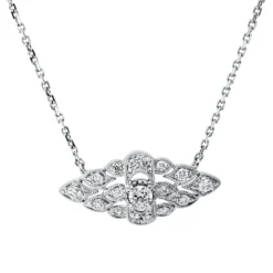 Collier aus 750 Gold Weißgold 19 Diamanten 0,37ct TW-SI/PI L:45,7cm