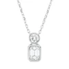 Collier aus 750 Gold Weißgold 2 Diamanten 0,48ct TW-SI L:45cm Zarge