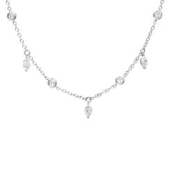 Collier aus 750 Gold Weißgold 11 Diamanten 1,07ct L:40,6cm
