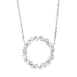 Collier aus 750 Gold Weißgold 28 Diamanten 1,38ct TW-SI L:45cm
