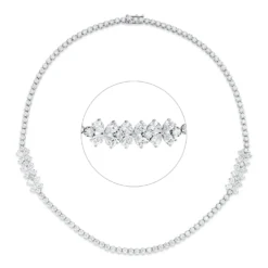 Collier aus 750 Gold Weißgold 135 Diamanten 9,61ct L:41,9cm