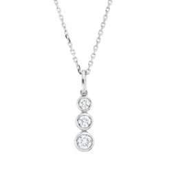 Collier aus 750 Gold Weißgold 3 Diamanten 0,16ct TW-SI L:45cm