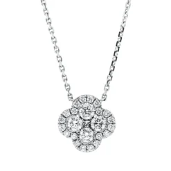 Collier aus 750 Gold Weißgold 25 Diamanten 0,6ct TW-SI L:45cm