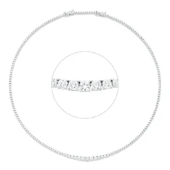 Collier aus 750 Gold Weißgold 193 Diamanten 5,26ct TW-SI L:45cm