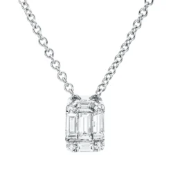 Collier aus 750 Gold Weißgold 9 Diamanten 0,3ct L:45,7cm