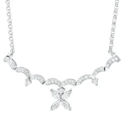Collier aus 750 Gold Weißgold 39 Diamanten 0,6ct TW-SI L:44,5cm