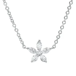 Collier aus 750 Gold Weißgold 6 Diamanten 0,26ct TW-PI L:41cm