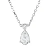 Collier aus 750 Gold Weißgold 2 Diamanten 0,34ct TW-SI L:45cm