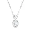 Collier aus 750 Gold Weißgold 2 Diamanten 0,49ct TW-SI L:45cm Zarge