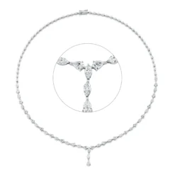 Collier aus 585 Gold Weißgold 39 Diamanten 5,53ct TW-VSI L:45,7cm
