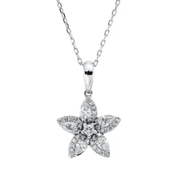 Collier aus 585 Gold Weißgold 36 Diamanten 0,64ct L:45,7cm