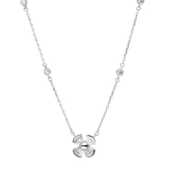 Collier aus 750 Gold Weißgold 16 Diamanten 0,36ct L:45,7cm