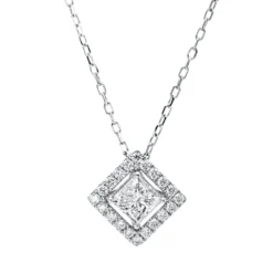 Collier aus 750 Gold Weißgold 21 Diamanten 0,92ct TW-SI L:45,7cm