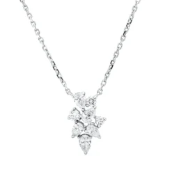 Collier aus 750 Gold Weißgold 8 Diamanten 0,47ct TW-SI L:45cm