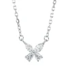 Collier aus 750 Gold Weißgold 4 Diamanten 0,16ct TW-VSI L:45,7cm
