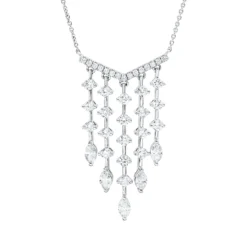 Collier aus 750 Gold Weißgold 39 Diamanten 1,4ct TW-SI L:45cm