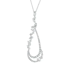 Collier aus 750 Gold Weißgold 65 Diamanten 2,03ct F-VSI L:50cm
