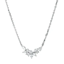 Collier aus 750 Gold Weißgold 10 Diamanten 0,96ct TW-SI L:45cm