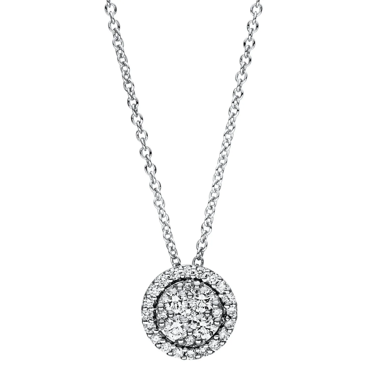 Collier aus 750 Gold Weißgold 29 Diamanten 0,29ct TW-SI L:45cm
