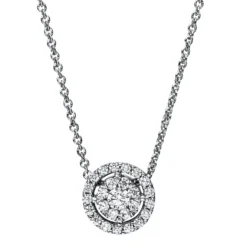 Collier aus 750 Gold Weißgold 26 Diamanten 0,41ct TW-SI L:45cm