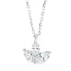 Collier aus 750 Gold Weißgold 3 Diamanten 0,46ct TW-SI L:45cm
