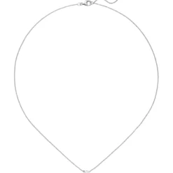 Collier aus 585 Gold Weißgold mit 7 Diamanten Brillanten 0,14 Ct W-si 42-45cm