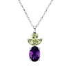 Collier aus 750 Gold Weißgold 4 Peridote 1,08ct L:45cm