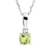 Collier aus 750 Gold Weißgold Peridot 0,29ct grün L:45cm 4er-Krappe