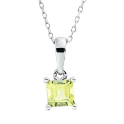 Collier aus 750 Gold Weißgold Peridot 0,37ct grün L:45cm 4er-Krappe