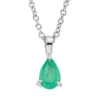 Collier aus 750 Gold Weißgold Smaragd 0,39ct grün L:45cm