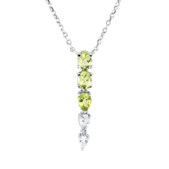 Collier aus 750 Gold Weißgold 5 Topase 0,71ct weiß L:45cm
