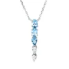 Collier aus 750 Gold Weißgold 5 Topase 0,75ct weiß L:45cm