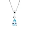 Collier aus 750 Gold Weißgold Topas 0,45ct skyblue L:45cm