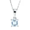 Collier aus 750 Gold Weißgold Topas 0,47ct skyblue L:45cm 4er-Krappe