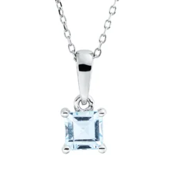 Collier aus 750 Gold Weißgold Topas 0,47ct skyblue L:45cm 4er-Krappe
