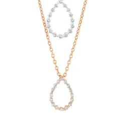 Collier aus 750 Gold weiß/rot 32 Brillanten 0,31ct E-VSI L:45,7cm