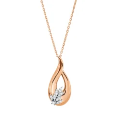 Collier aus 750 Gold weiß/rot 15 Brillanten 0,13ct F-VSI L:45,7cm