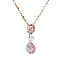 Collier aus 750 Gold weiß/rot 61 Diamanten 1,13ct L:45,7cm