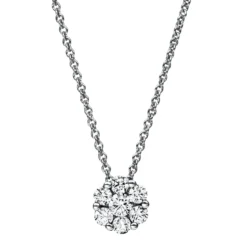 Collier aus 950 Platin 6 Brillanten 0,38ct TW-SI 1 Brillant 0,14ct TW-SI L:42cm