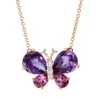 Collier aus 750 Rotgold 4 Turmaline 4ct pink 5 Brillanten 0,1ct TW-SI L:43,2cm