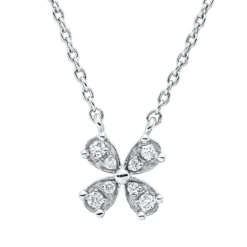 Collier aus 750 Weißgold 4 Brillanten 0,05ct F-SI 4 Brillanten 0,02ct F-SI L:44cm