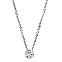 Collier aus 750 Weißgold 6 Brillanten 0,12ct TW-SI 1 Brillant 0,04ct TW-SI L:42cm
