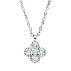 Collier aus 750 Weißgold 4 Brillanten 0,17ct TW-SI 1 Brillant 0,01ct TW-SI L:45cm