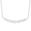 Collier aus 585 Weißgold 9 Diamanten Prinzess-Schliff 0,66ct W-SI L:45cm