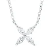 Collier aus 750 Weißgold 4 Diamanten Navette-Schliff 0,13ct TW-SI L:43cm