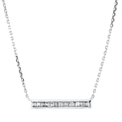 Collier aus 750 Weißgold 20 Diamanten Trapez-Schliff 0,2ct TW-SI L:45,7cm
