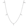 Collier aus 750 Weißgold 5 Diamanten Navette-Schliff 0,16ct TW-VSI L:46cm